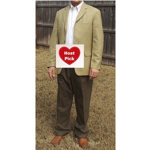 Gianfranco Ruffini Men's Sports Jacket Silk & Worsted Wool Size 39  Tan